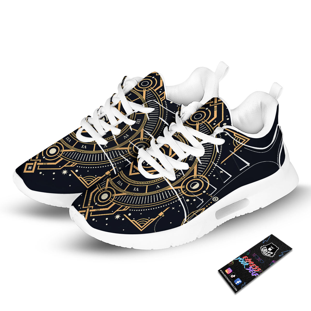 Freemasonry Masonic Eye Print Tennis Shoes-grizzshop