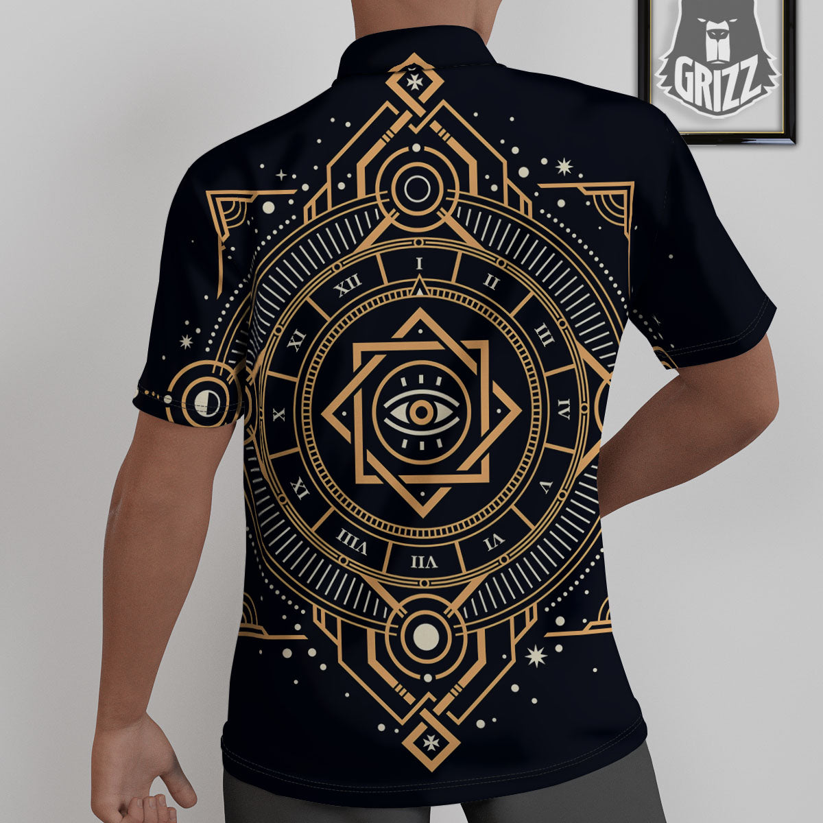 Freemasonry Masonic Eye Print Untucked Shirts-grizzshop