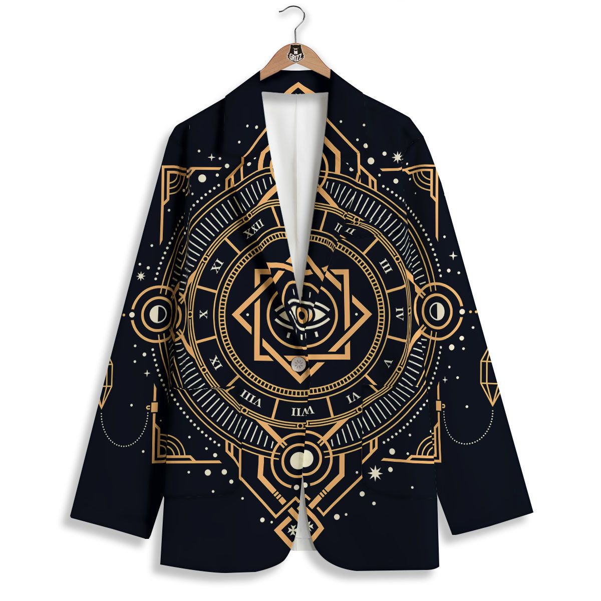 Freemasonry Masonic Eye Print Women's Blazer-grizzshop