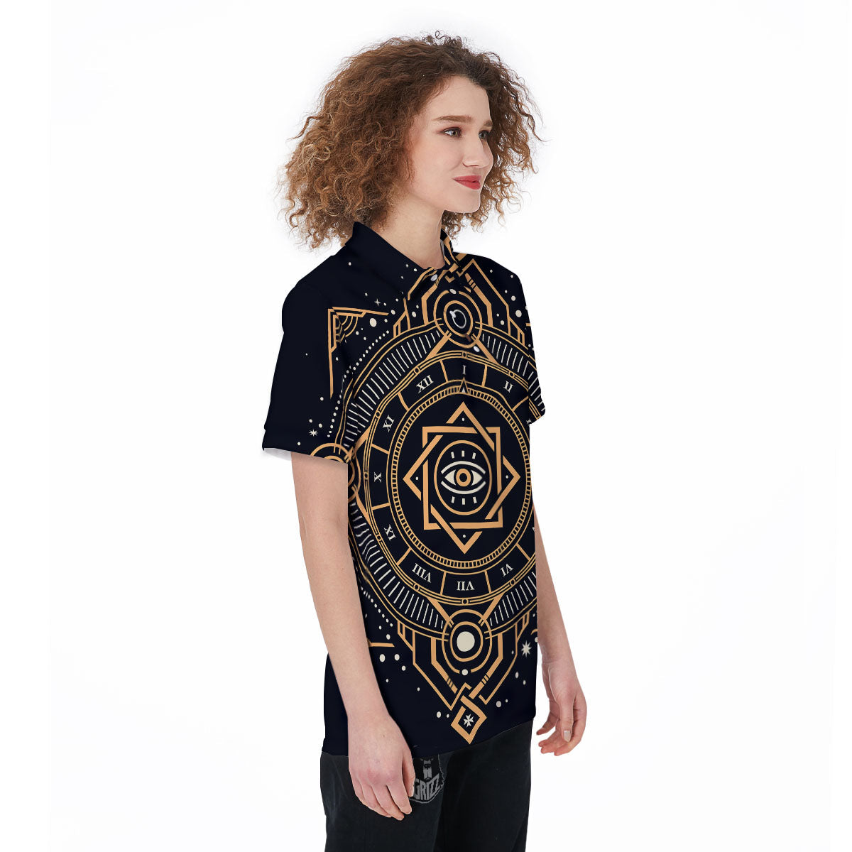 Freemasonry Masonic Eye Print Women's Golf Shirts-grizzshop