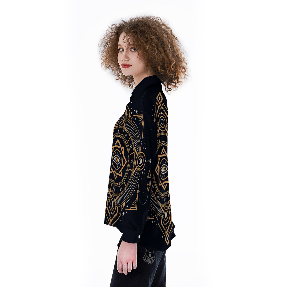 Freemasonry Masonic Eye Print Women's Long Sleeve Shirts-grizzshop