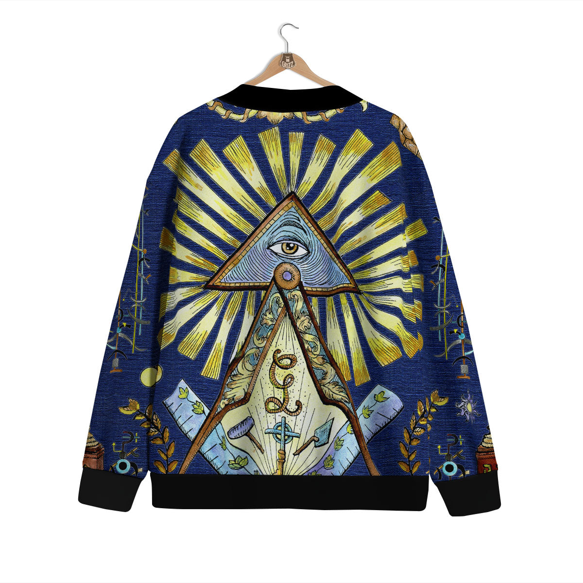 Freemasonry Masonic Vintage Print Cardigan-grizzshop