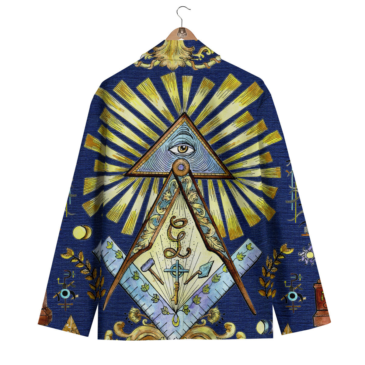 Freemasonry Masonic Vintage Print Men's Blazer-grizzshop