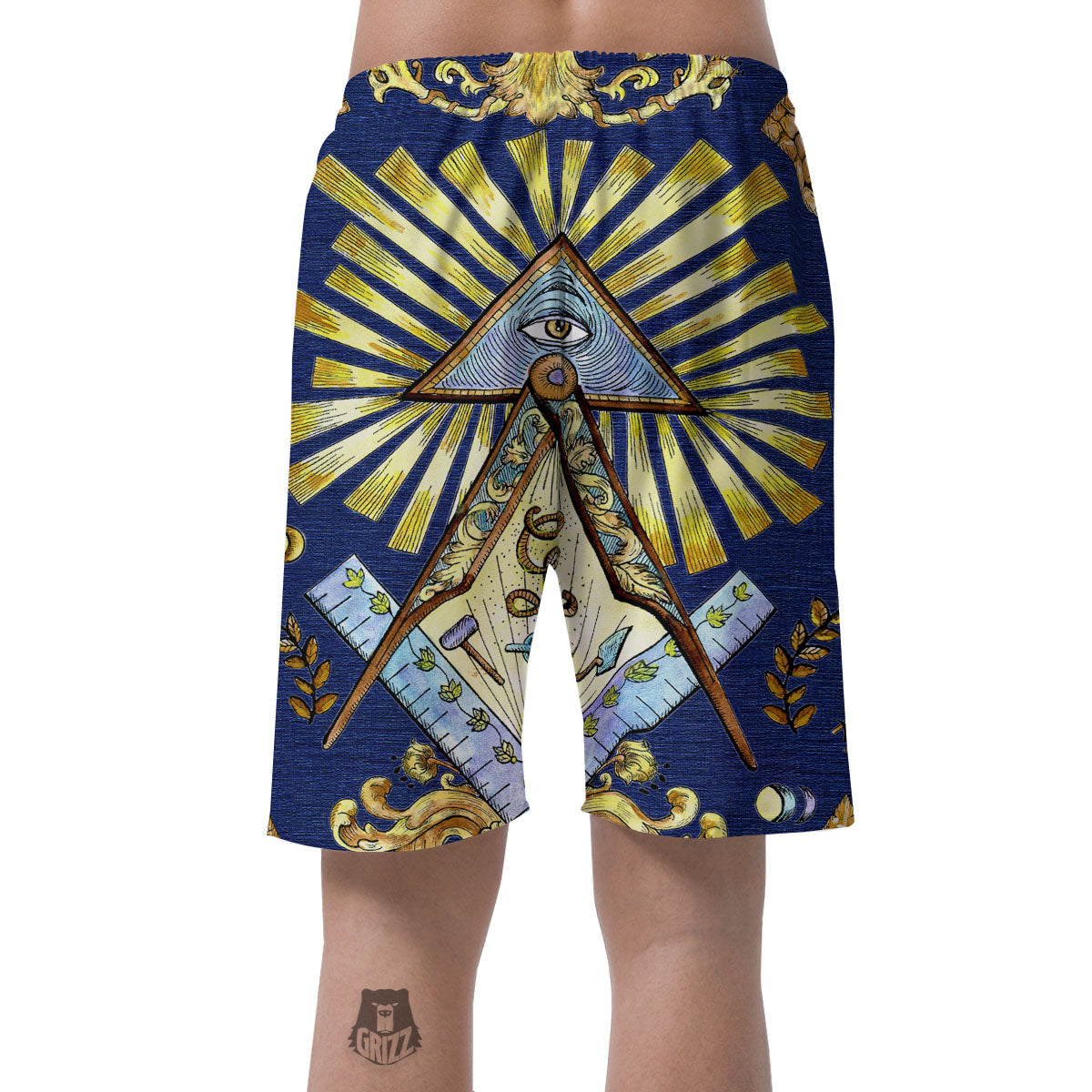 Freemasonry Masonic Vintage Print Men's Shorts-grizzshop