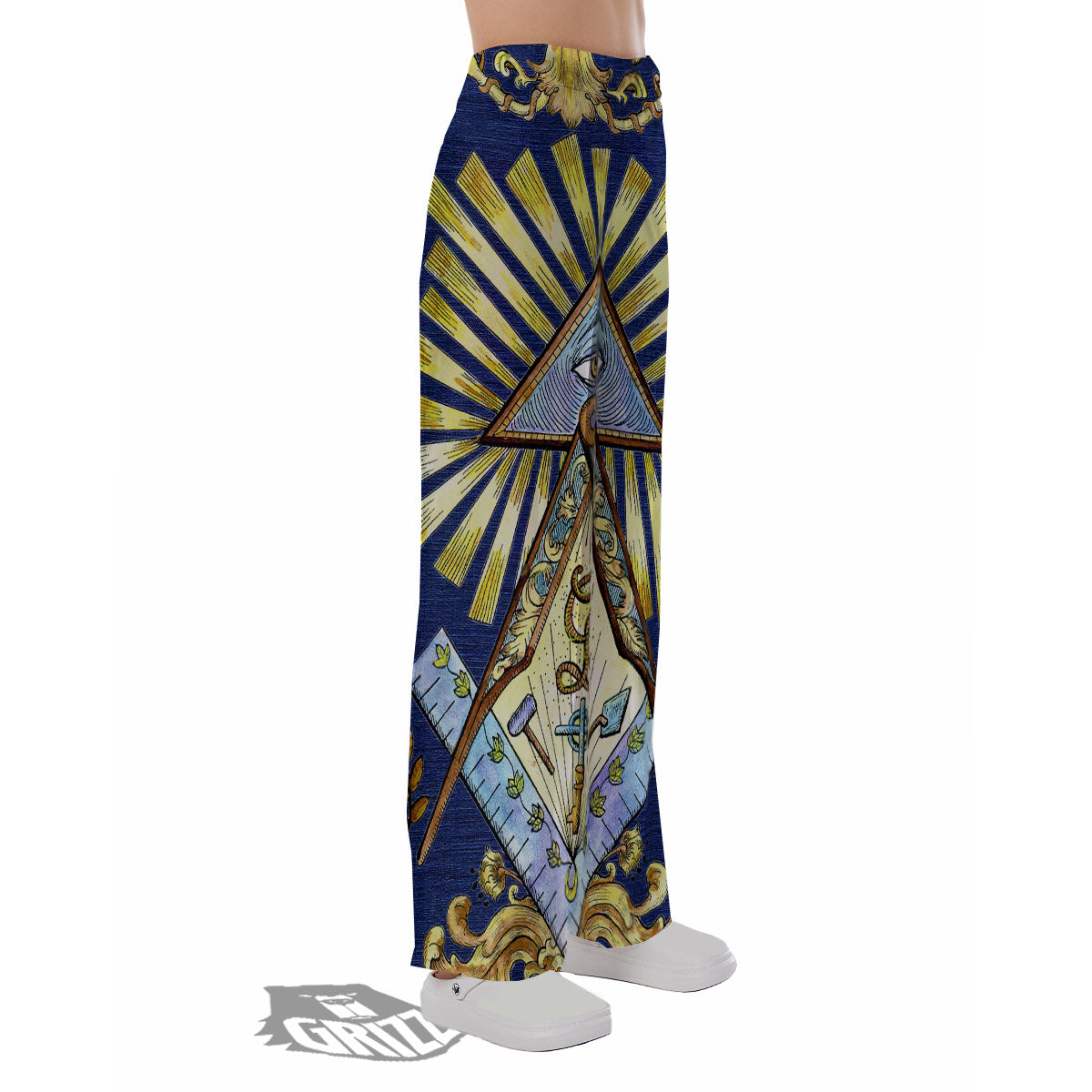 Freemasonry Masonic Vintage Print Pajama Pants-grizzshop