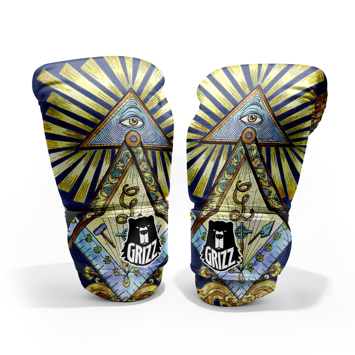Freemasonry Masonic Vintage Print Pro Boxing Glove