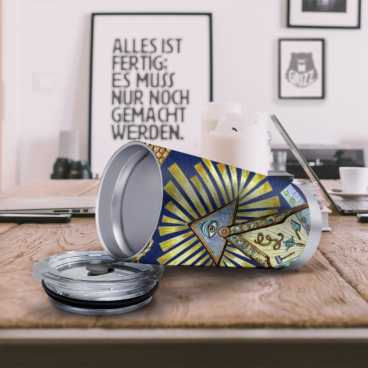 Freemasonry Masonic Vintage Print Tumbler-grizzshop
