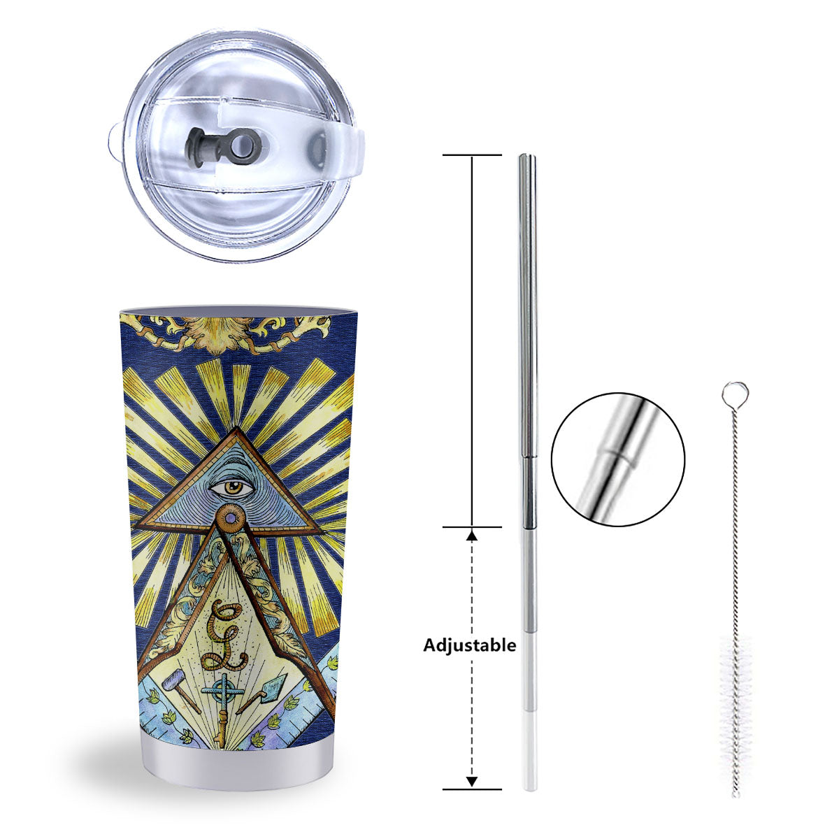 Freemasonry Masonic Vintage Print Tumbler-grizzshop