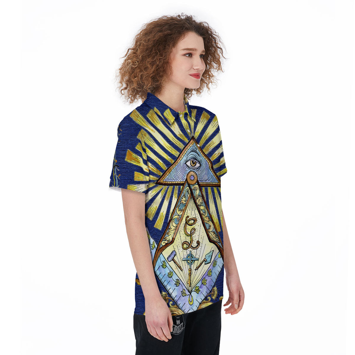 Freemasonry Masonic Vintage Print Women's Golf Shirts-grizzshop