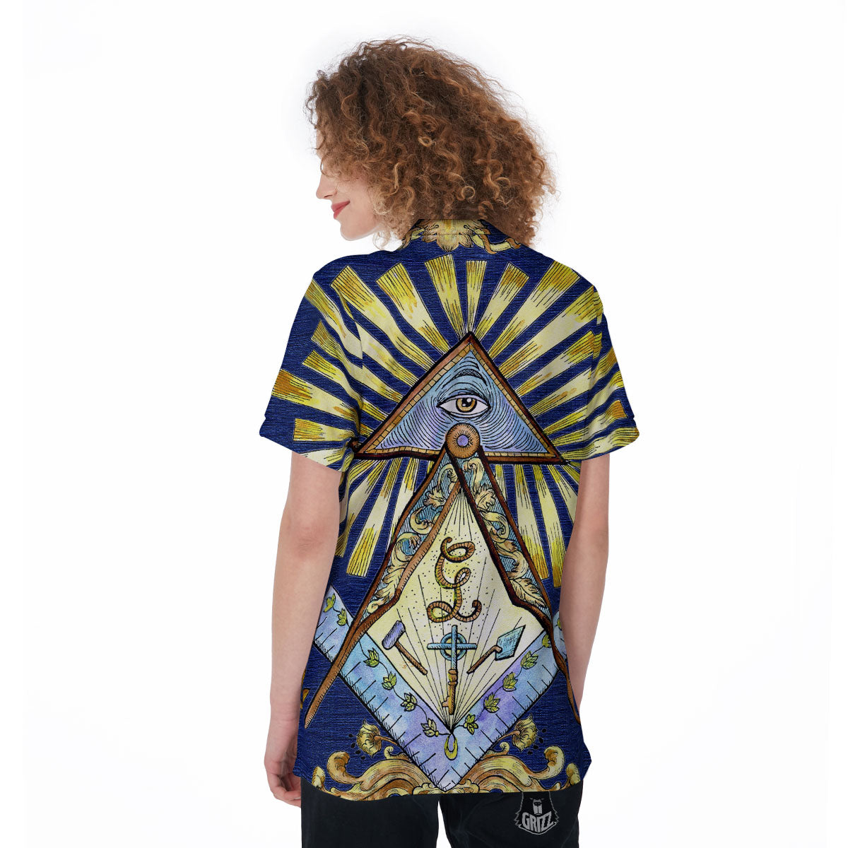Freemasonry Masonic Vintage Print Women's Golf Shirts-grizzshop