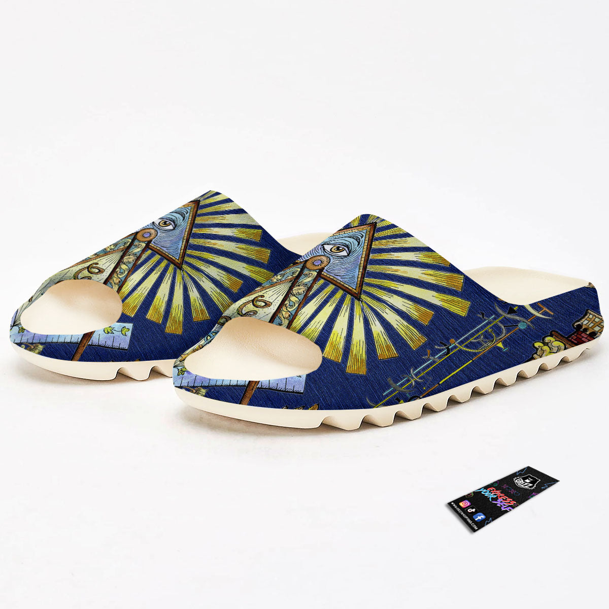Freemasonry Masonic Vintage Print Sandals-grizzshop