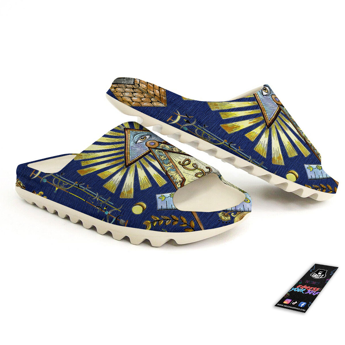 Freemasonry Masonic Vintage Print Sandals-grizzshop