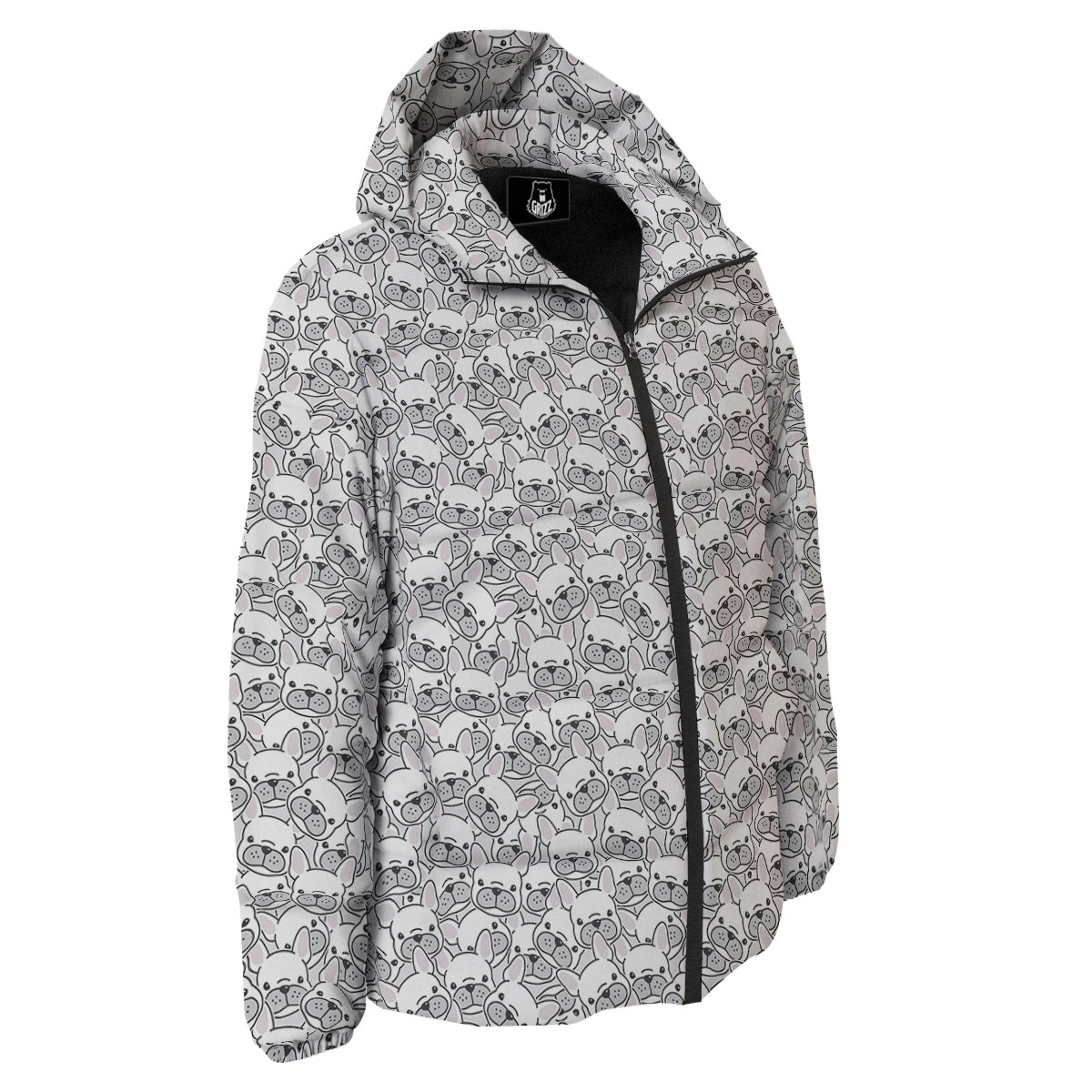 French Bulldog Cartoon Print Pattern Down Jacket-grizzshop