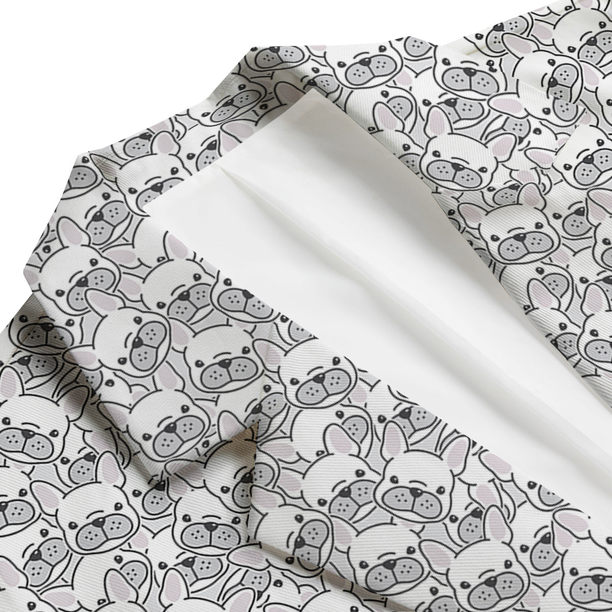 French Bulldog Cartoon Print Pattern Men's Blazer-grizzshop