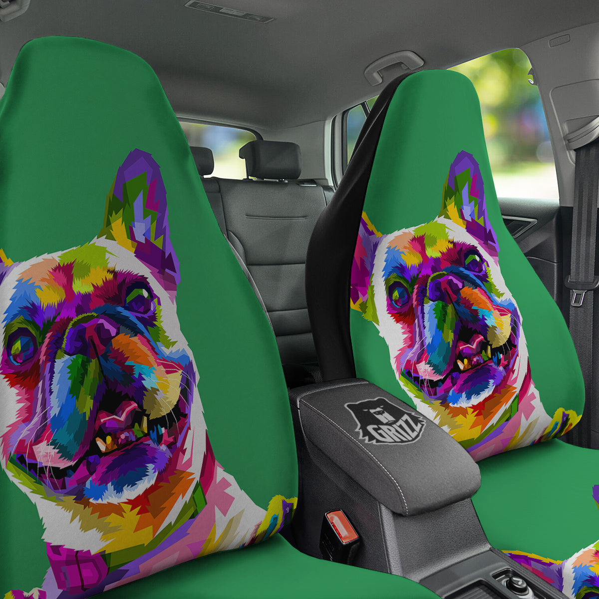 French Bulldog Coloful Print Car Seat Covers-grizzshop