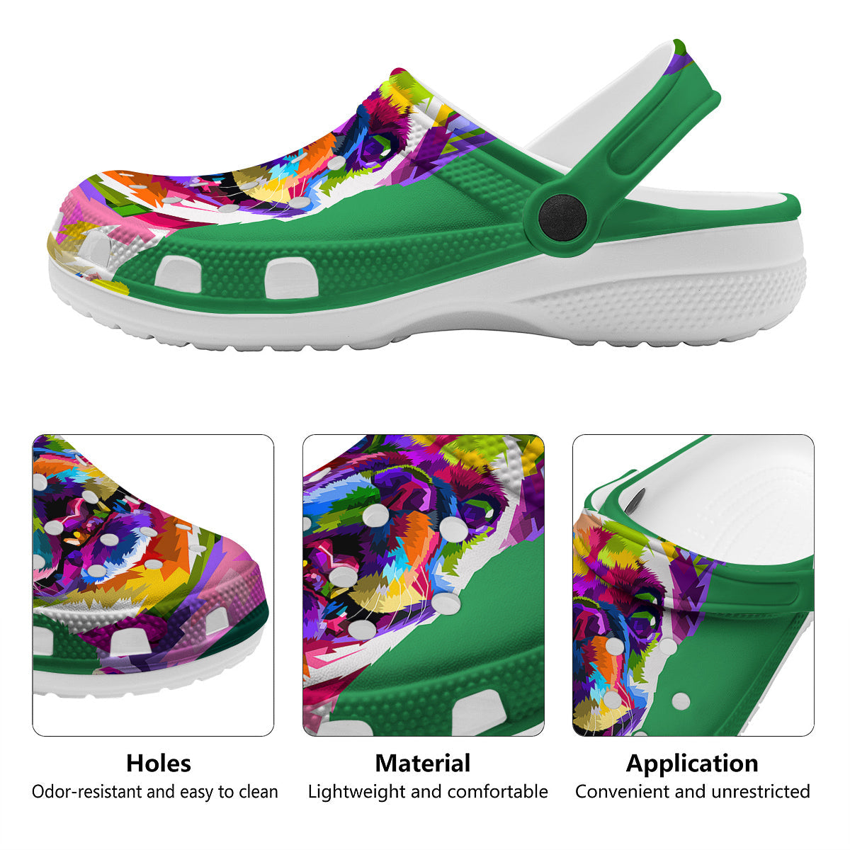 French Bulldog Coloful Print Clog-grizzshop