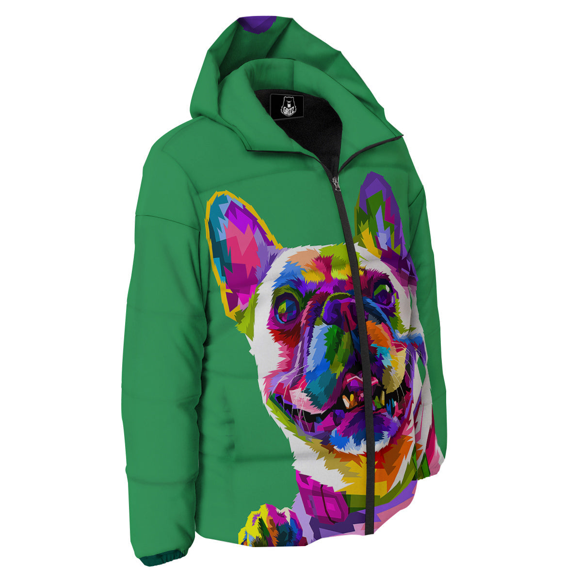 French Bulldog Coloful Print Down Jacket-grizzshop