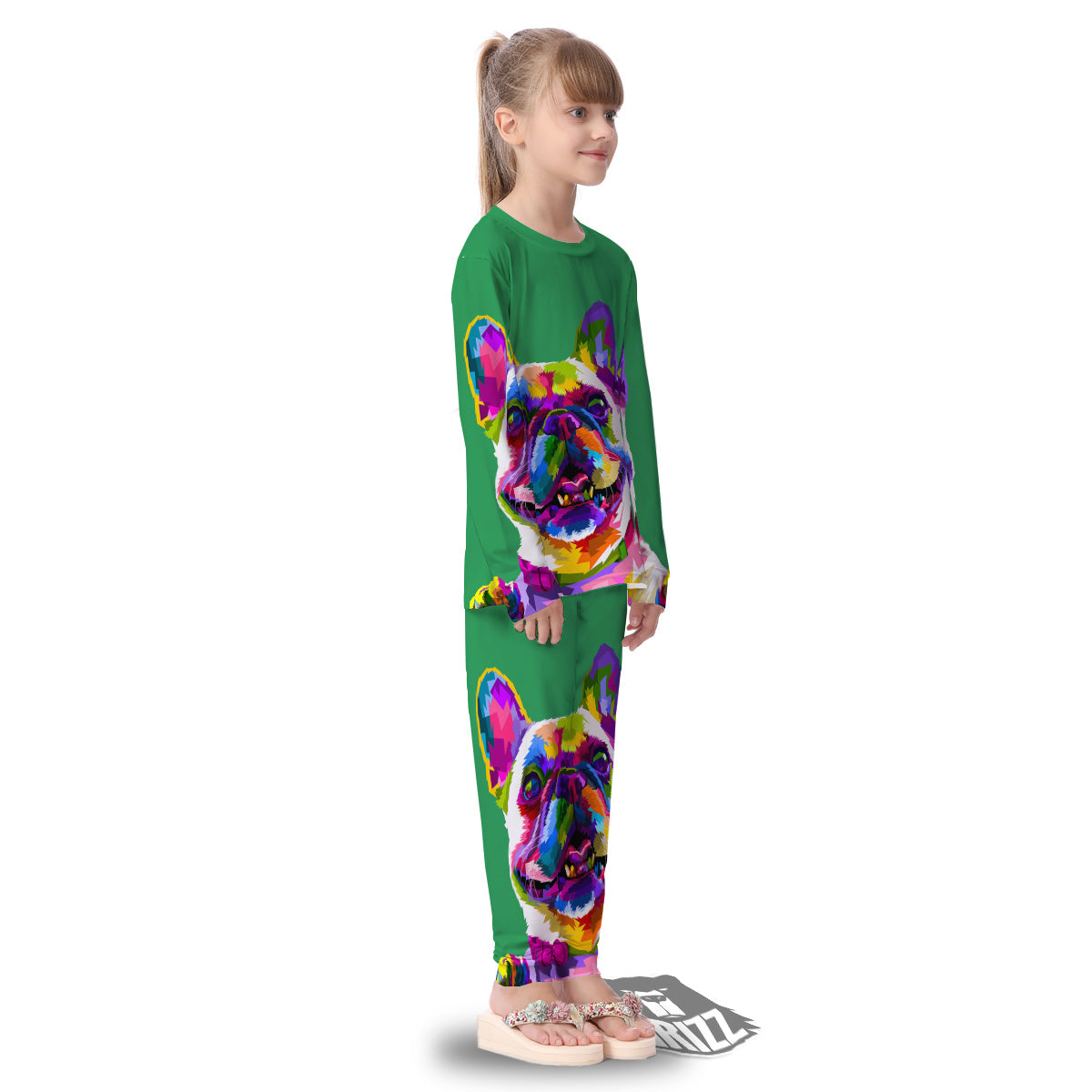 French Bulldog Coloful Print Kid's Pajamas-grizzshop