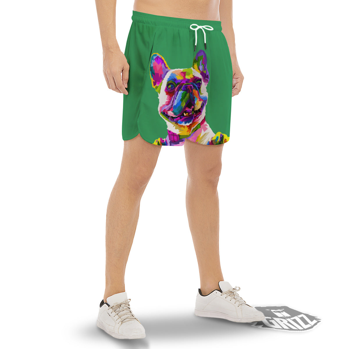 French Bulldog Coloful Print Men's Gym Shorts-grizzshop