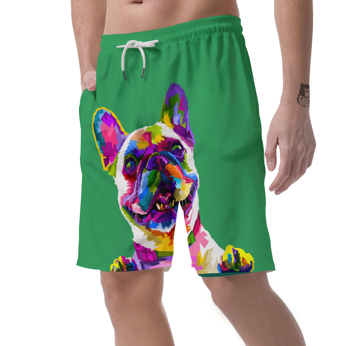 French Bulldog Coloful Print Men's Shorts-grizzshop