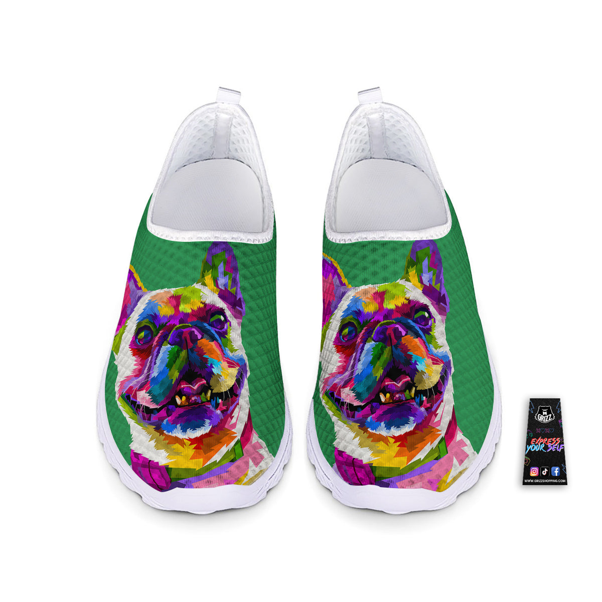 French Bulldog Coloful Print Nurse Shoes-grizzshop