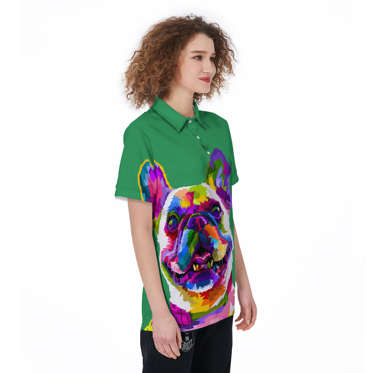 French Bulldog Coloful Print Women's Golf Shirts-grizzshop
