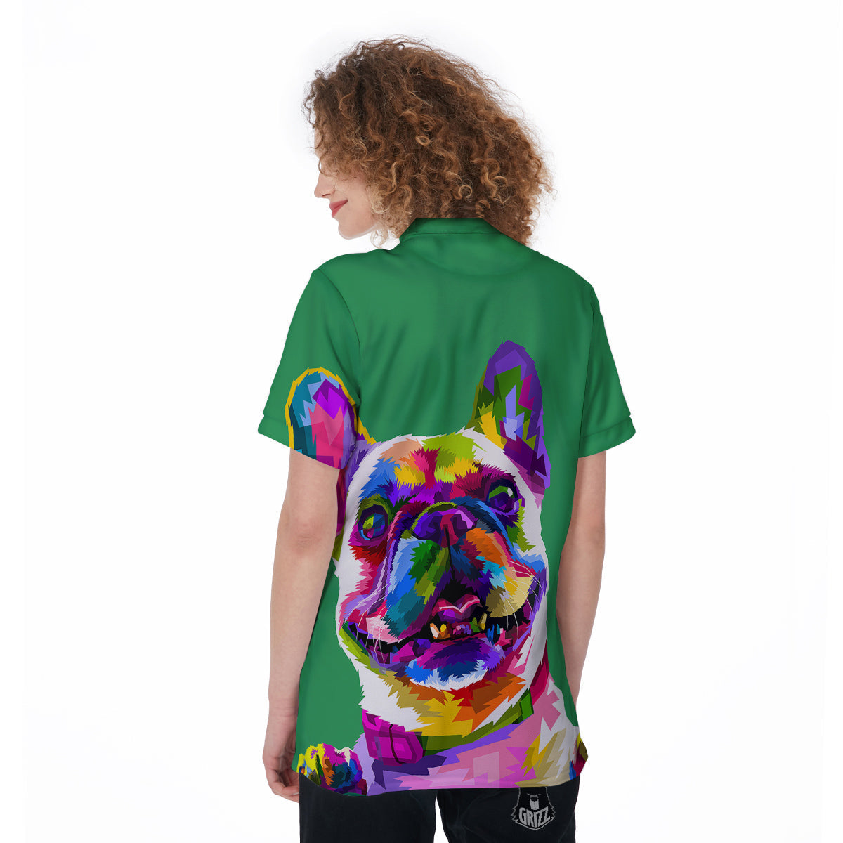French Bulldog Coloful Print Women's Golf Shirts-grizzshop
