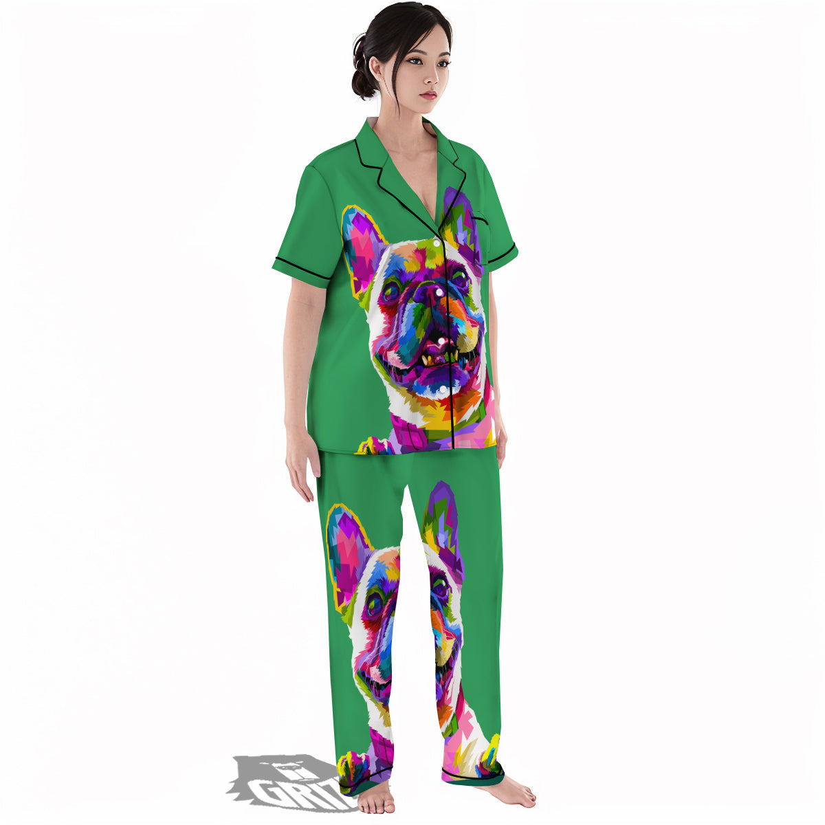 French Bulldog Coloful Print Women's Pajamas Set-grizzshop