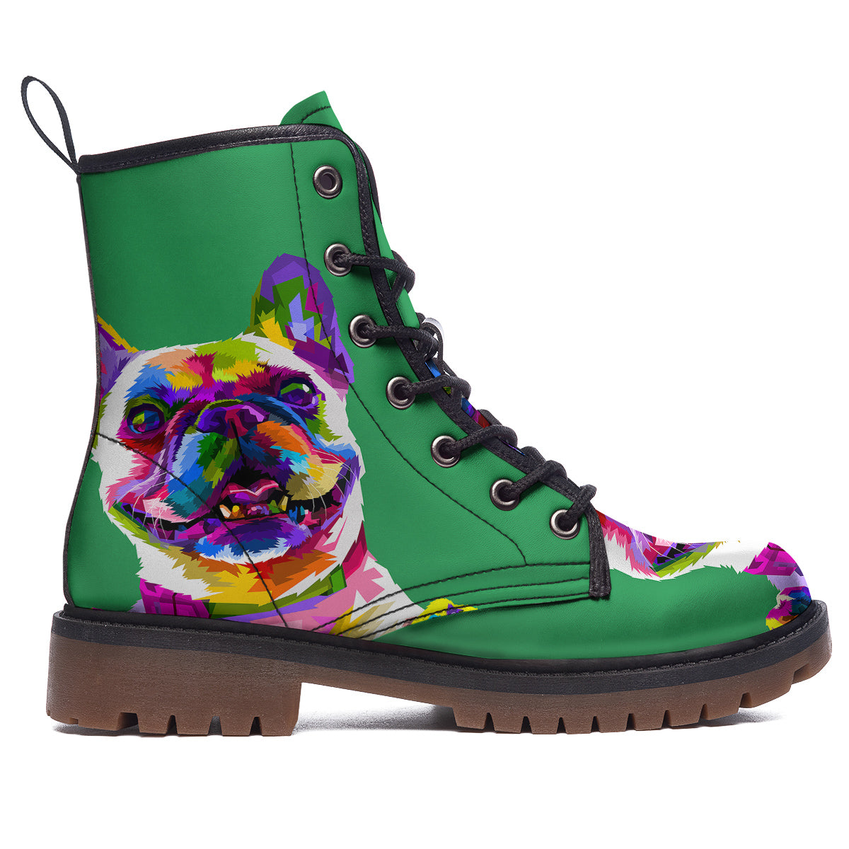 French Bulldog Coloful Print Work Boots-grizzshop