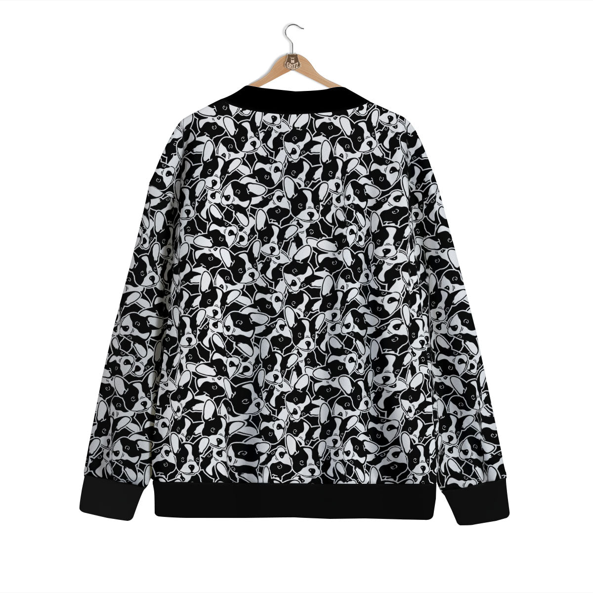 French Bulldog Faces Print Pattern Cardigan-grizzshop