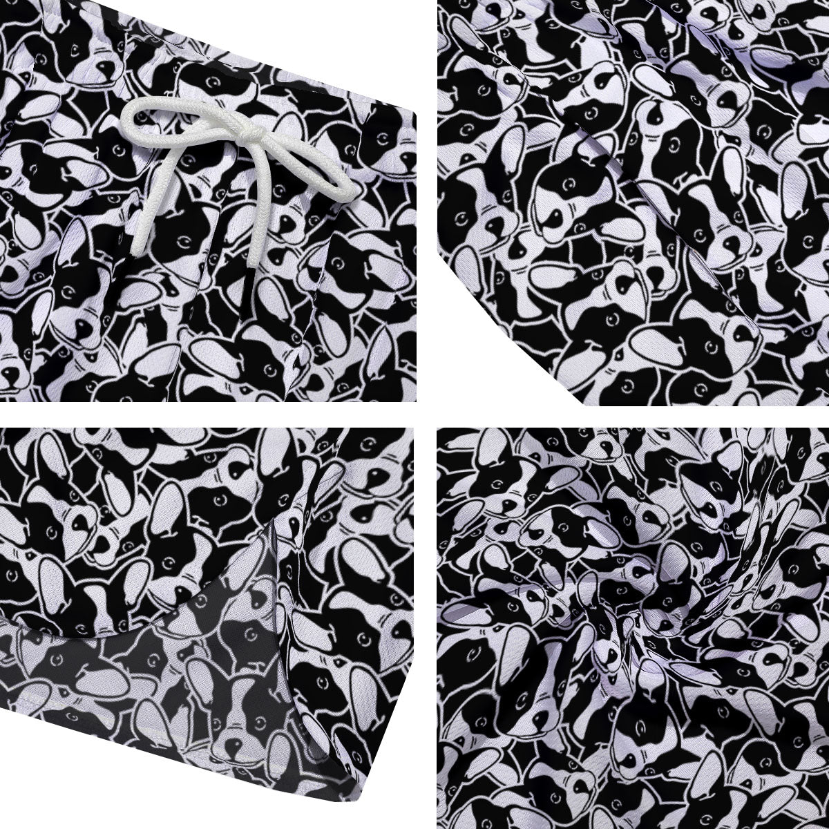 French Bulldog Faces Print Pattern Men's Running Shorts-grizzshop