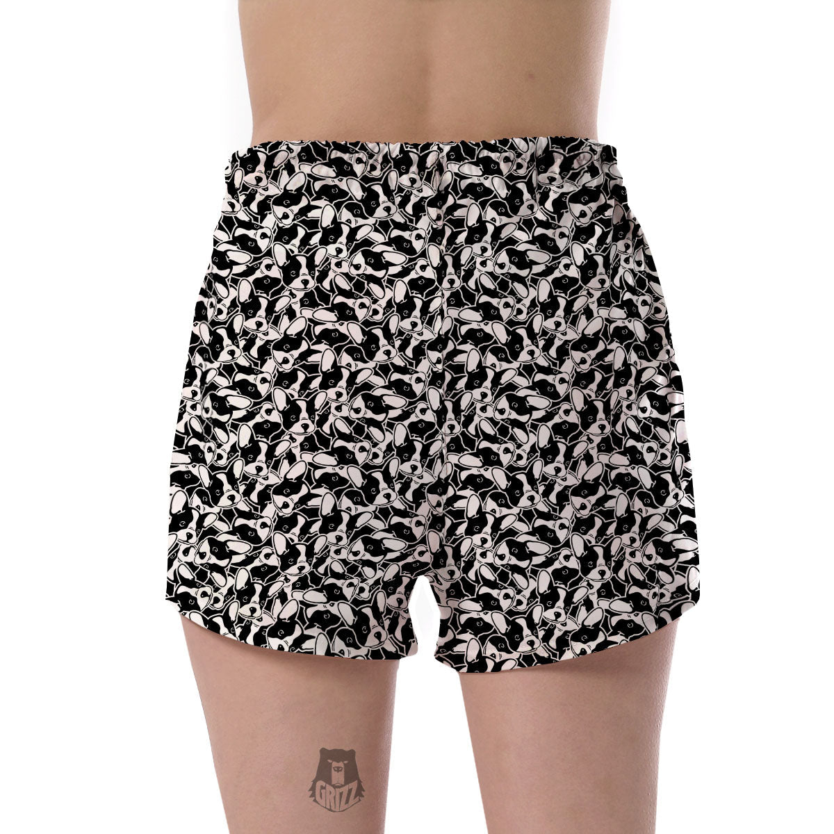 French Bulldog Faces Print Pattern Women's Shorts-grizzshop