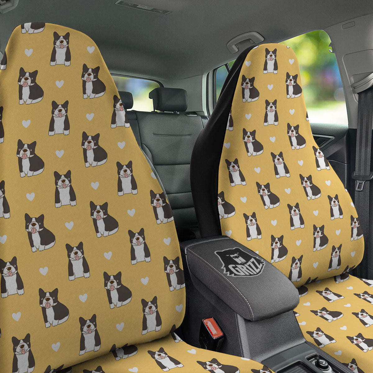 French Bulldog Lovely Print Pattern Car Seat Covers-grizzshop