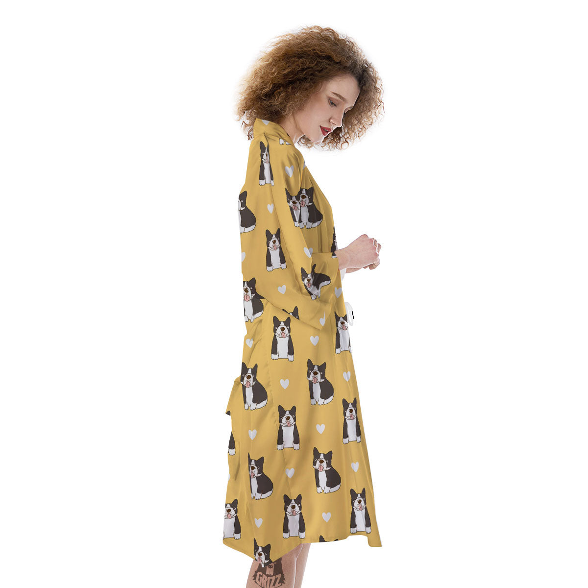French Bulldog Lovely Print Pattern Kimono-grizzshop