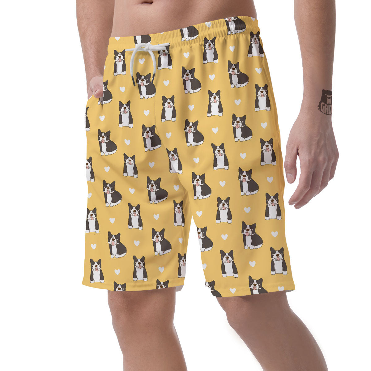 French Bulldog Lovely Print Pattern Men's Shorts-grizzshop