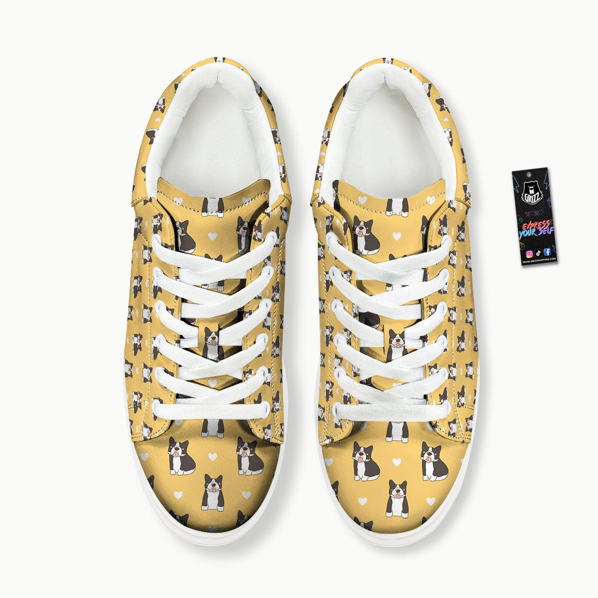 French Bulldog Lovely Print Pattern Platform Shoes-grizzshop