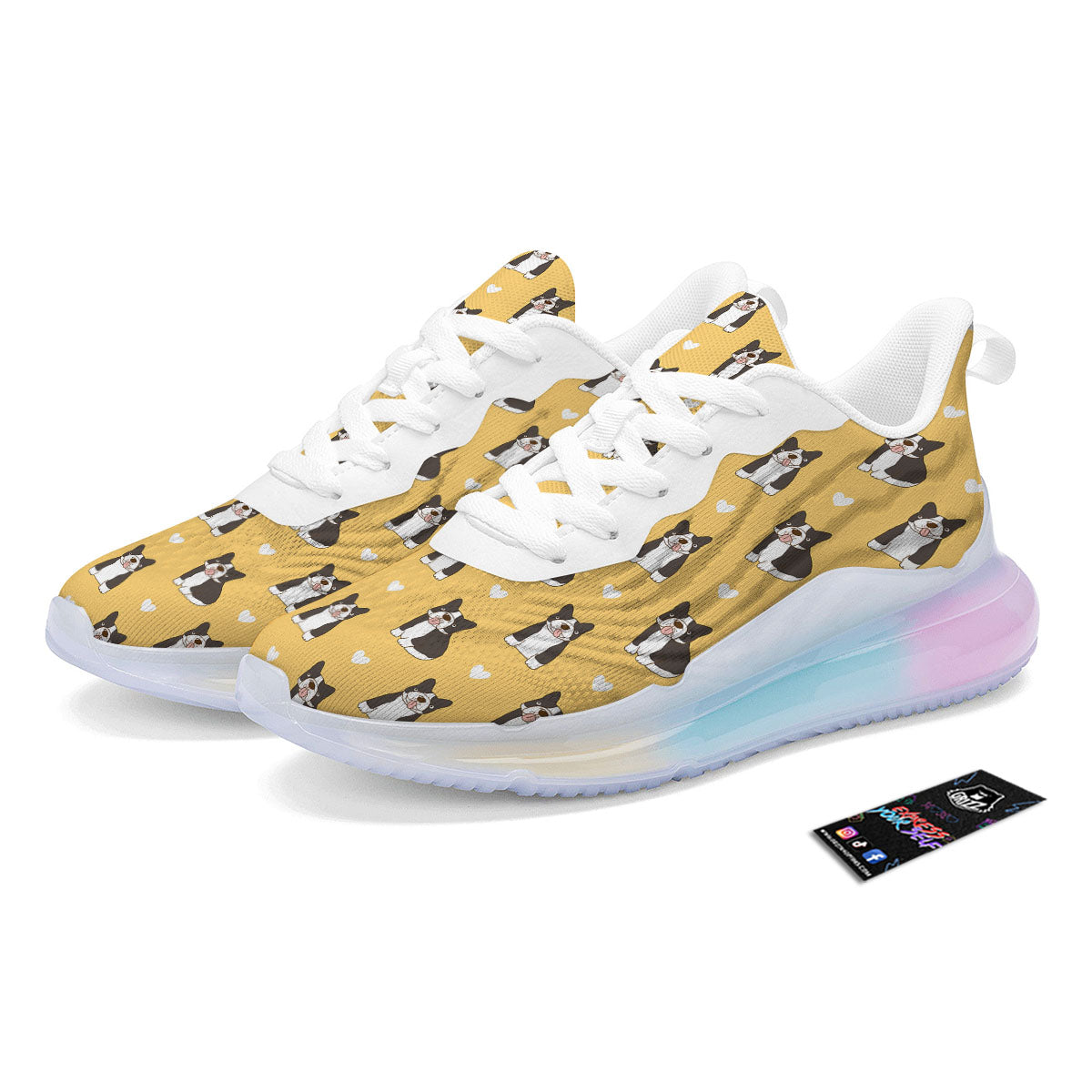 French Bulldog Lovely Print Pattern Running Sneakers-grizzshop