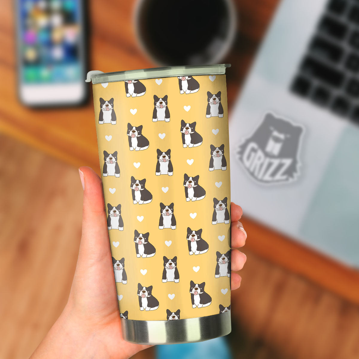 French Bulldog Lovely Print Pattern Tumbler-grizzshop
