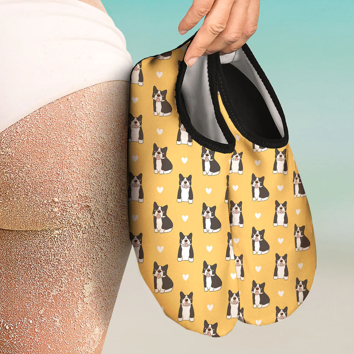 French Bulldog Lovely Print Pattern Water Shoes-grizzshop