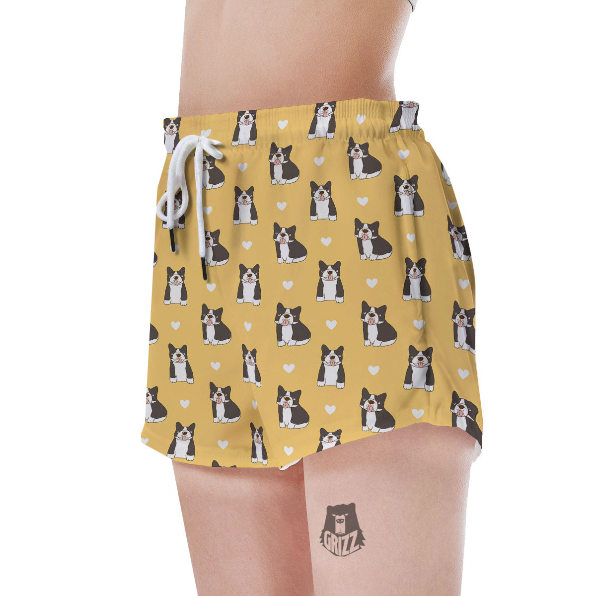 French Bulldog Lovely Print Pattern Women's Shorts-grizzshop