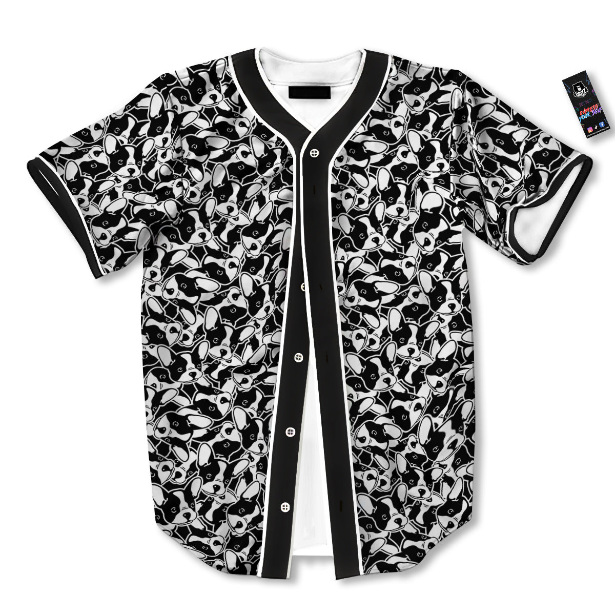 French Bulldog Puppy Cute Print Pattern Baseball Jersey-grizzshop