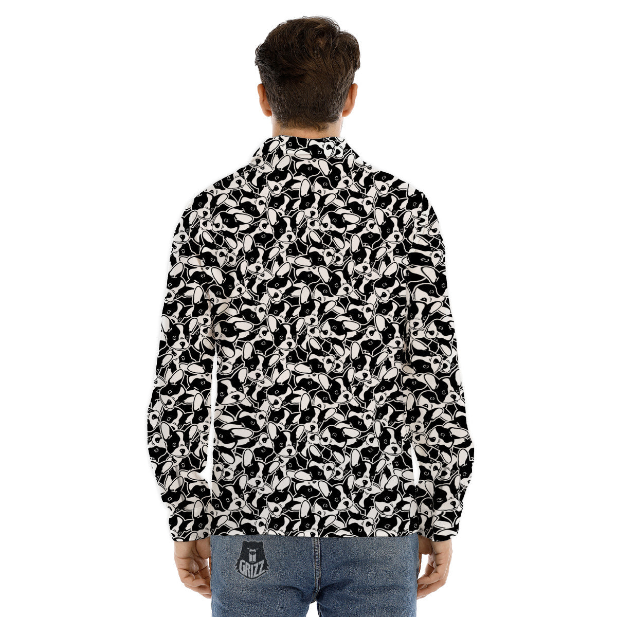 French Bulldog Puppy Cute Print Pattern Men's Dress Shirts-grizzshop