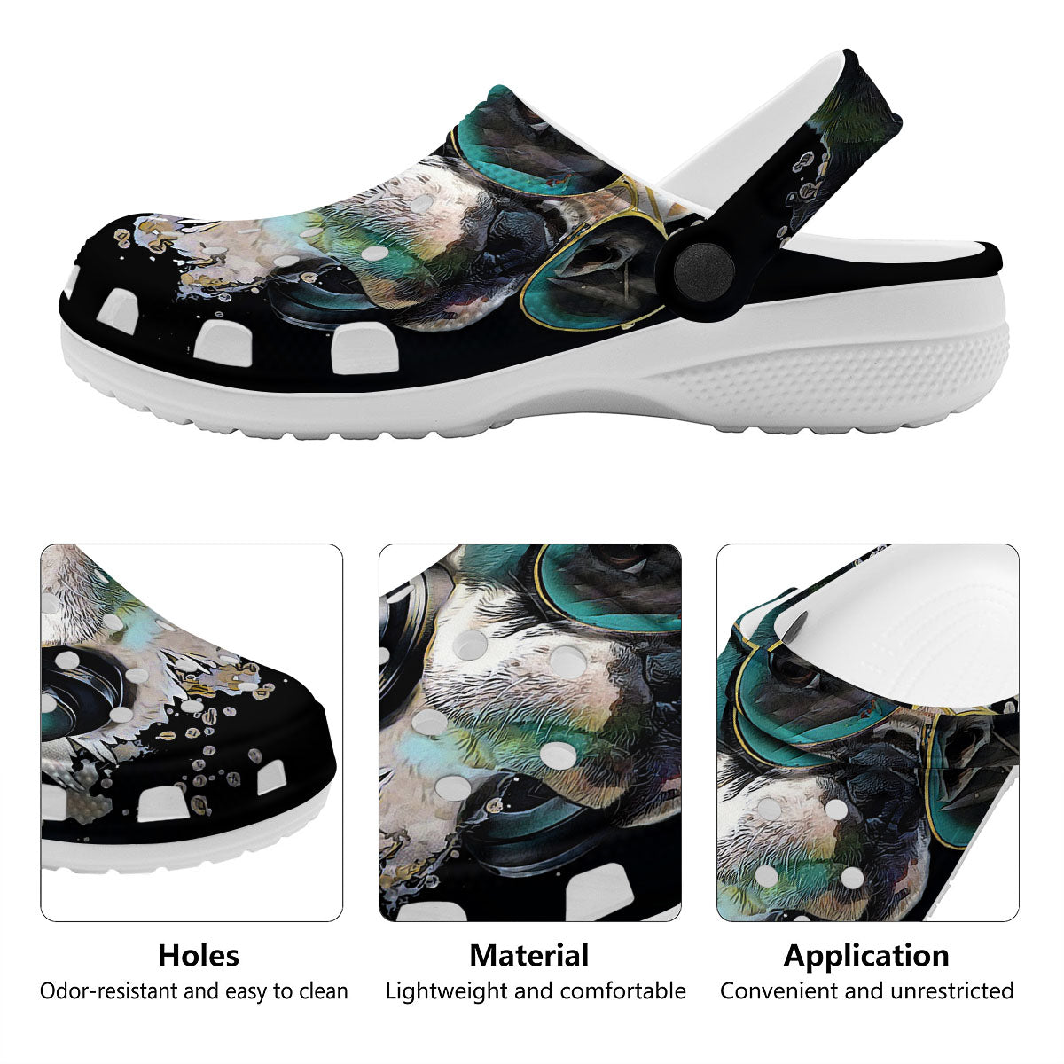 French Bulldog Puppy Watercolor Print Clog-grizzshop