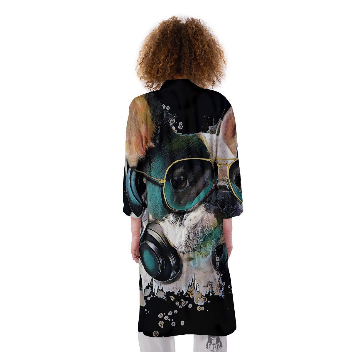 French Bulldog Puppy Watercolor Print Kimono-grizzshop