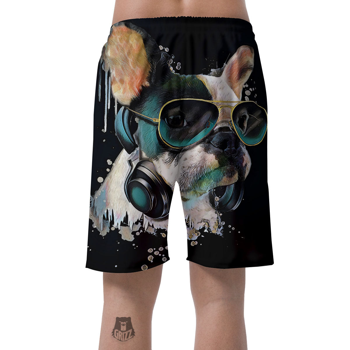 French Bulldog Puppy Watercolor Print Men's Shorts-grizzshop