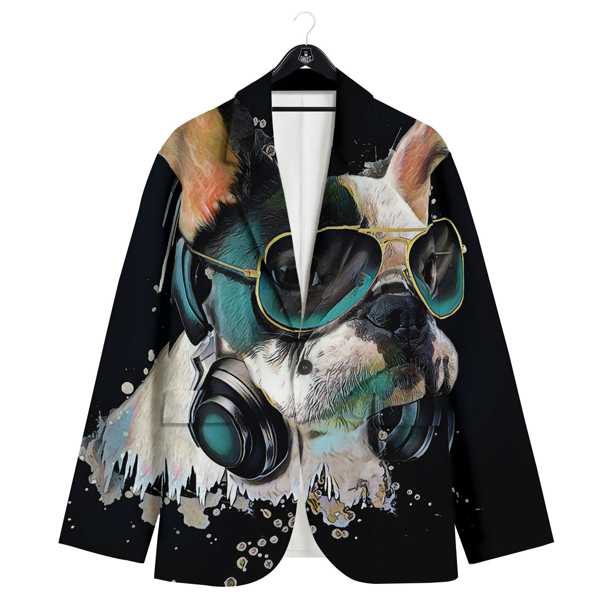 French Bulldog Puppy Watercolor Print Men's Sport Coat-grizzshop