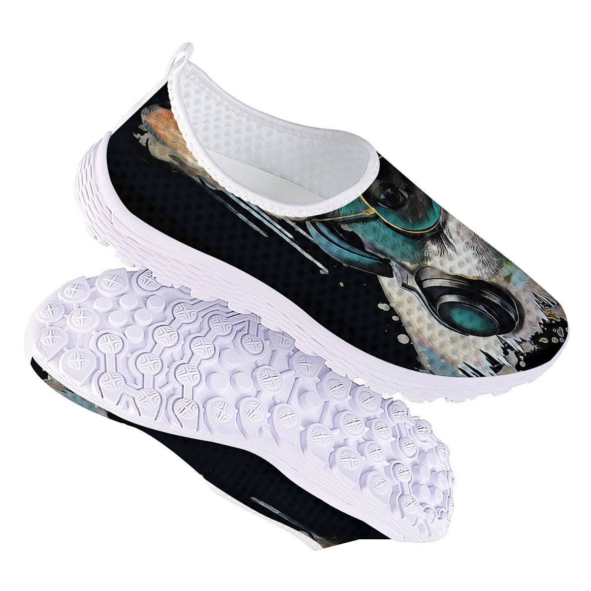 French Bulldog Puppy Watercolor Print Nurse Shoes-grizzshop