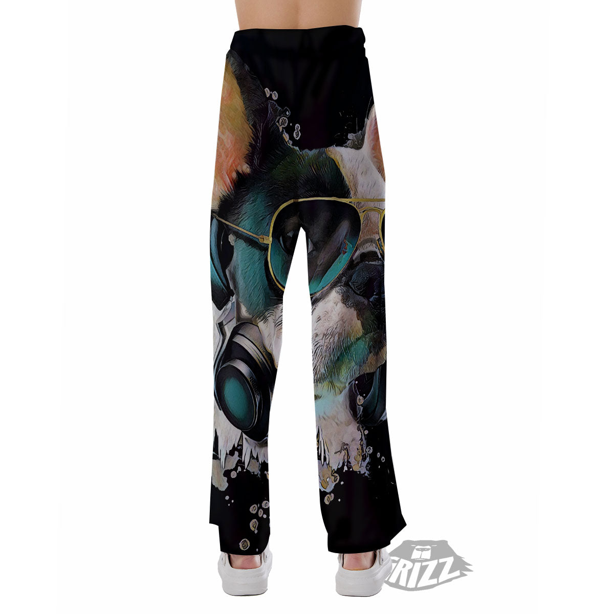 French Bulldog Puppy Watercolor Print Pajama Pants-grizzshop