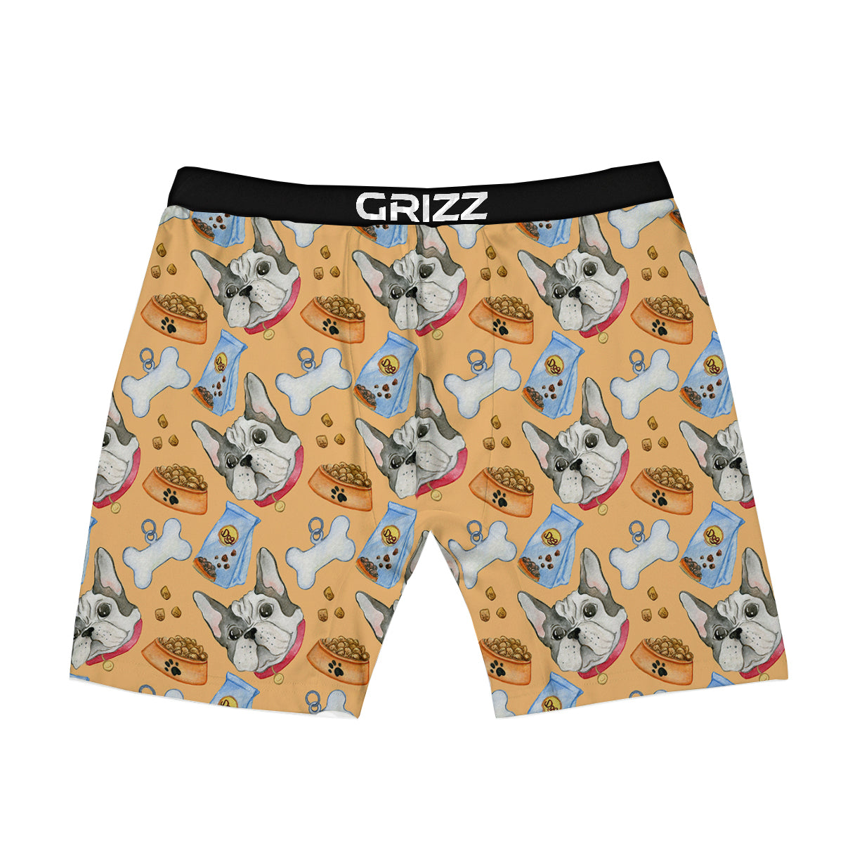 French Bulldog Watercolor Print Pattern Boxer Briefs-grizzshop