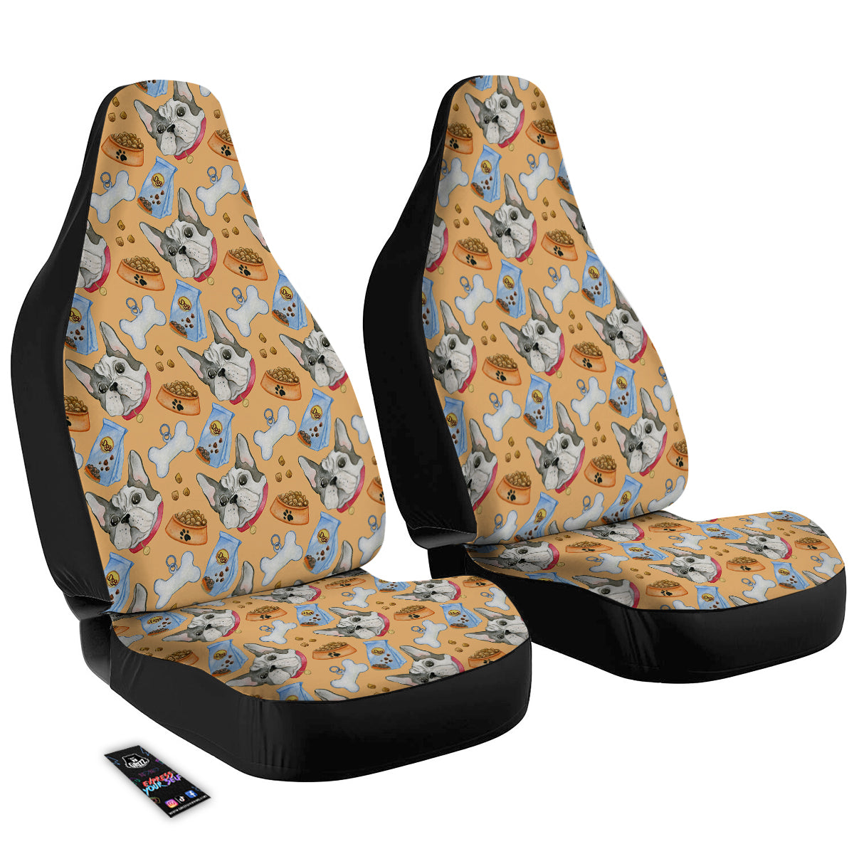 French Bulldog Watercolor Print Pattern Car Seat Covers-grizzshop